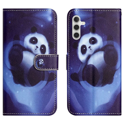 For Samsung Galaxy A26 5G Case Pattern Print PU Leather Wallet Phone Cover Cross Texture - Panda