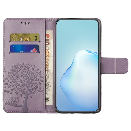 For Samsung Galaxy A26 5G Case PU Leather Owl Tree Imprinted Wallet Phone Cover