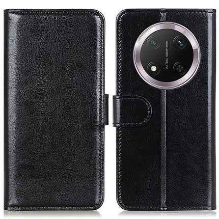 For Honor Magic7 Lite 5G / X9c 5G / X60 Pro 5G Case Crazy Horse Texture PU Leather Phone Stand Cover - Black