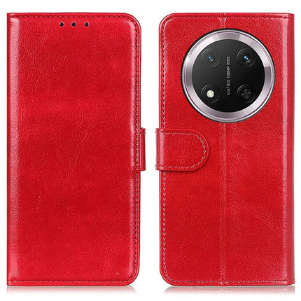 For Honor Magic7 Lite 5G / X9c 5G / X60 Pro 5G Case Crazy Horse Texture PU Leather Phone Stand Cover - Red