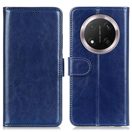 For Honor Magic7 Lite 5G / X9c 5G / X60 Pro 5G Case Crazy Horse Texture PU Leather Phone Stand Cover - Blue
