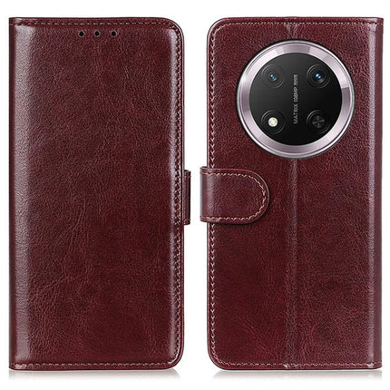 For Honor Magic7 Lite 5G / X9c 5G / X60 Pro 5G Case Crazy Horse Texture PU Leather Phone Stand Cover - Brown