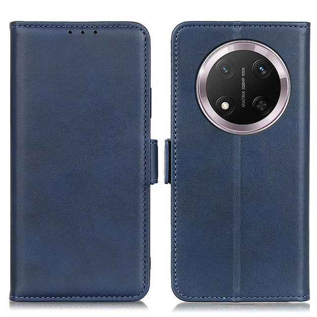 For Honor Magic7 Lite 5G / X9c 5G / X60 Pro 5G Case Stand Cowhide Texture PU Leather Phone Cover - Blue
