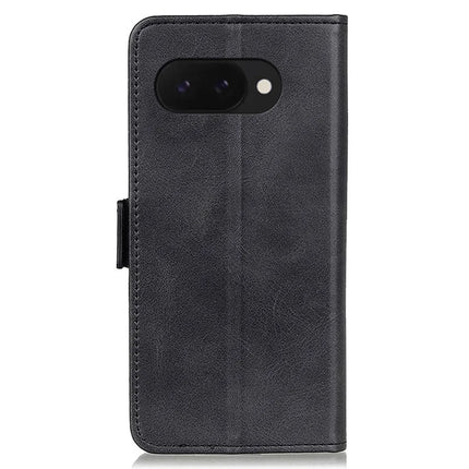 For Google Pixel 9a Case Stand Cowhide Texture PU Leather Phone Cover