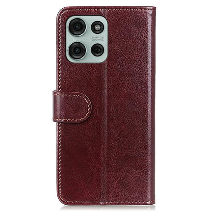 For Motorola Moto G75 5G Case Crazy Horse Texture PU Leather Phone Stand Cover