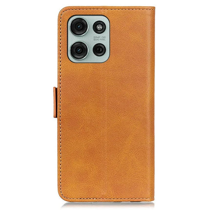 For Motorola Moto G75 5G Case Stand Cowhide Texture PU Leather Phone Cover