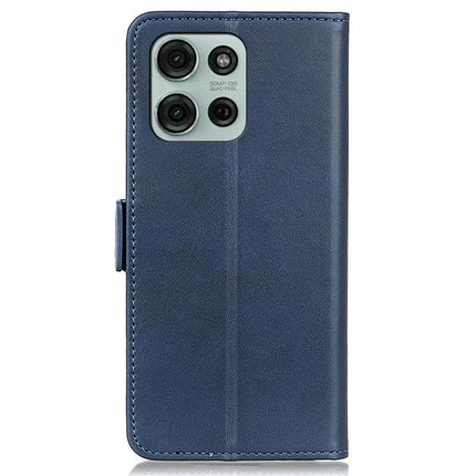 For Motorola Moto G75 5G Case Stand Cowhide Texture PU Leather Phone Cover