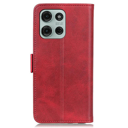 For Motorola Moto G75 5G Case Stand Cowhide Texture PU Leather Phone Cover