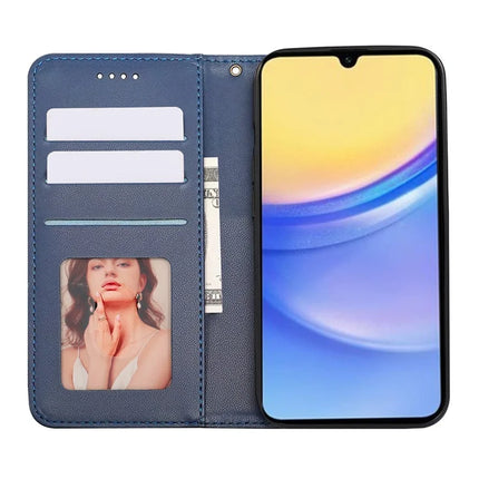 For Samsung Galaxy A36 5G / A56 5G Wallet Phone Case Strong Magnetic Checkered Pattern Imprint Leather Flip Cover
