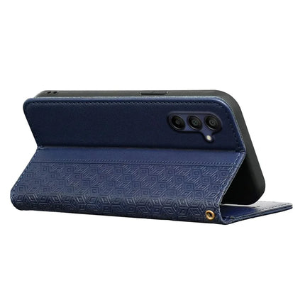 For Samsung Galaxy A36 5G / A56 5G Wallet Phone Case Strong Magnetic Checkered Pattern Imprint Leather Flip Cover