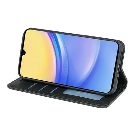 For Samsung Galaxy A36 5G / A56 5G Wallet Phone Case Strong Magnetic Checkered Pattern Imprint Leather Flip Cover