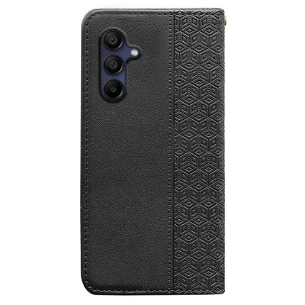 For Samsung Galaxy A36 5G / A56 5G Wallet Phone Case Strong Magnetic Checkered Pattern Imprint Leather Flip Cover
