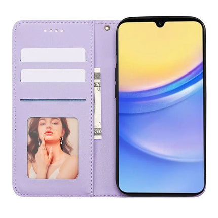 For Samsung Galaxy A36 5G / A56 5G Wallet Phone Case Strong Magnetic Checkered Pattern Imprint Leather Flip Cover