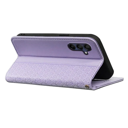 For Samsung Galaxy A36 5G / A56 5G Wallet Phone Case Strong Magnetic Checkered Pattern Imprint Leather Flip Cover