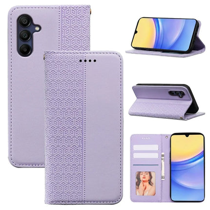 For Samsung Galaxy A36 5G / A56 5G Wallet Phone Case Strong Magnetic Checkered Pattern Imprint Leather Flip Cover