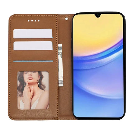 For Samsung Galaxy A36 5G / A56 5G Wallet Phone Case Strong Magnetic Checkered Pattern Imprint Leather Flip Cover