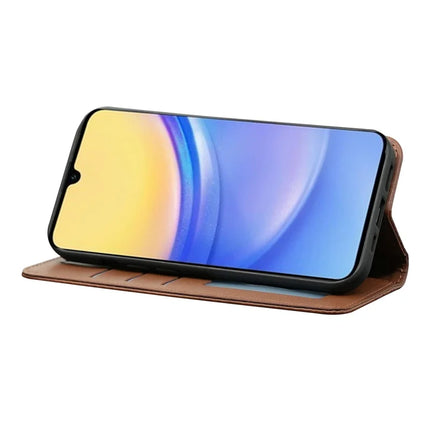 For Samsung Galaxy A36 5G / A56 5G Wallet Phone Case Strong Magnetic Checkered Pattern Imprint Leather Flip Cover