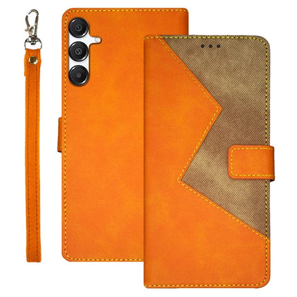 IDEWEI For Samsung Galaxy A36 5G / A56 5G Case Card Slots Splicing Color Leather Phone Cover - Yellow