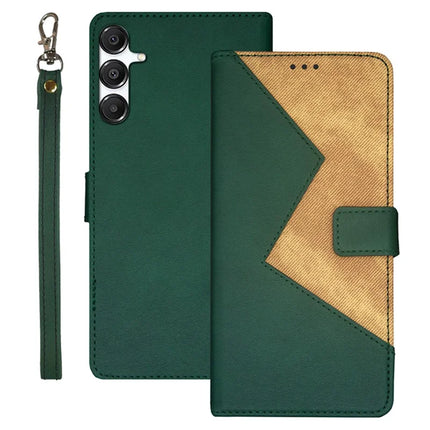 IDEWEI For Samsung Galaxy A36 5G / A56 5G Case Card Slots Splicing Color Leather Phone Cover - Green