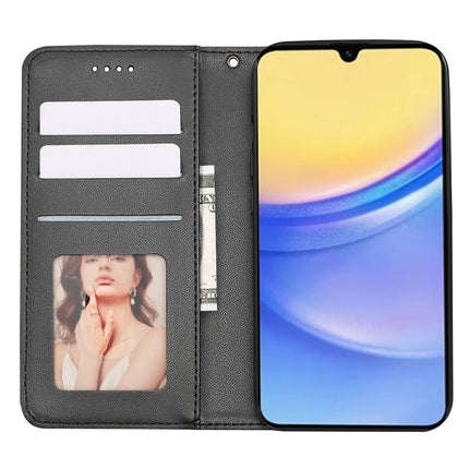 For Samsung Galaxy A36 5G / A56 5G Wallet Phone Case Strong Magnetic Checkered Pattern Imprint Leather Flip Cover