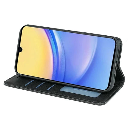 For Samsung Galaxy A36 5G / A56 5G Wallet Phone Case Strong Magnetic Checkered Pattern Imprint Leather Flip Cover