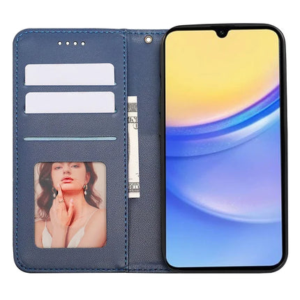 For Samsung Galaxy A36 5G / A56 5G Wallet Phone Case Strong Magnetic Checkered Pattern Imprint Leather Flip Cover