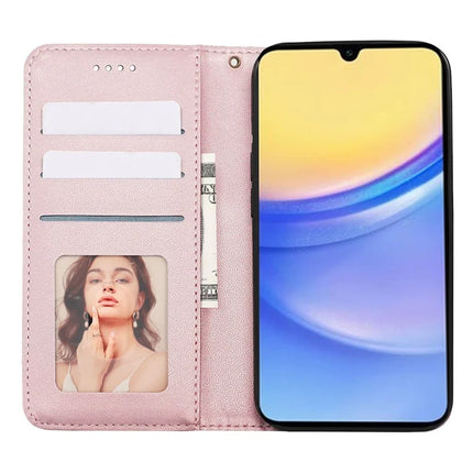For Samsung Galaxy A36 5G / A56 5G Wallet Phone Case Strong Magnetic Checkered Pattern Imprint Leather Flip Cover