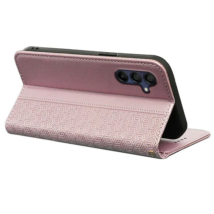For Samsung Galaxy A36 5G / A56 5G Wallet Phone Case Strong Magnetic Checkered Pattern Imprint Leather Flip Cover