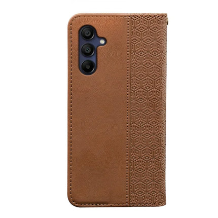 For Samsung Galaxy A36 5G / A56 5G Wallet Phone Case Strong Magnetic Checkered Pattern Imprint Leather Flip Cover