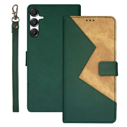 IDEWEI For Samsung Galaxy A36 5G / A56 5G Case Card Slots Splicing Color Leather Phone Cover - Green
