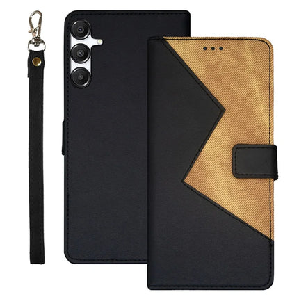 IDEWEI For Samsung Galaxy A36 5G / A56 5G Case Card Slots Splicing Color Leather Phone Cover - Black