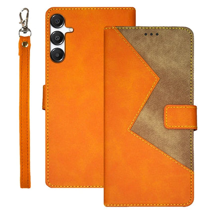 IDEWEI For Samsung Galaxy A36 5G / A56 5G Case Card Slots Splicing Color Leather Phone Cover - Yellow