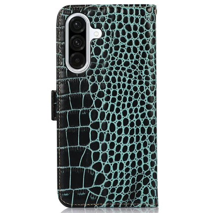 For Samsung Galaxy A36 5G Case Crocodile Texture Genuine Cow Leather Phone Wallet Cover