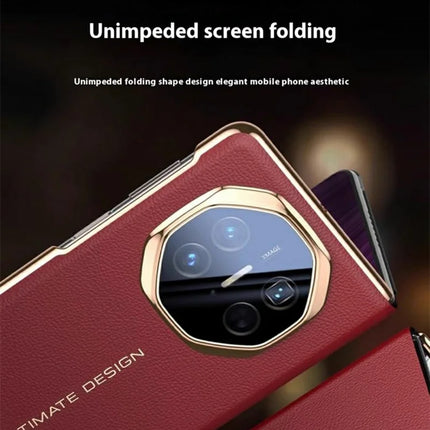 For Huawei Mate X5 Case View Window Genuine Cow Leather Smart Phone Cover