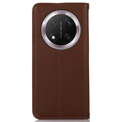 KHAZNEH For Honor Magic7 Lite 5G / X9c 5G / X60 Pro 5G Case Genuine Cow Leather Wallet Phone Cover Nappa Texture