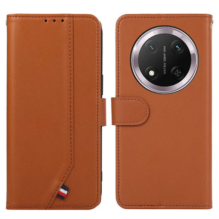 For Honor Magic7 Lite 5G / X9c 5G / X60 Pro 5G Case RFID Blocking Flip Leather Phone Cover - Brown