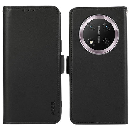 ABEEL For Honor Magic7 Lite 5G / X9c 5G / X60 Pro 5G Case Leather Phone Cover with RFID Blocking Wallet - Black