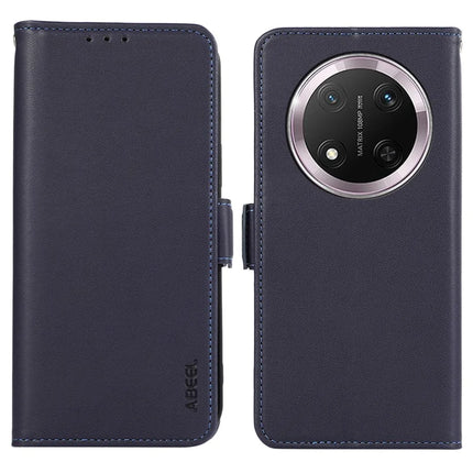 ABEEL For Honor Magic7 Lite 5G / X9c 5G / X60 Pro 5G Case Leather Phone Cover with RFID Blocking Wallet - Blue