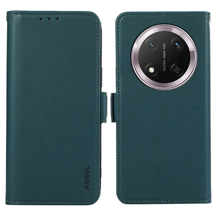 ABEEL For Honor Magic7 Lite 5G / X9c 5G / X60 Pro 5G Case Leather Phone Cover with RFID Blocking Wallet - Green