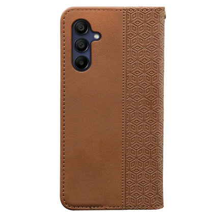 For Samsung Galaxy A26 5G Wallet Phone Case Strong Magnetic Checkered Pattern Imprint Leather Flip Cover