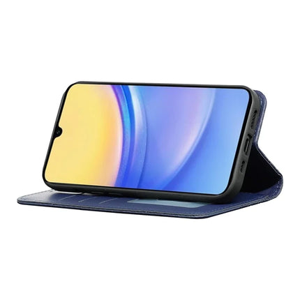 For Samsung Galaxy A26 5G Wallet Phone Case Strong Magnetic Checkered Pattern Imprint Leather Flip Cover