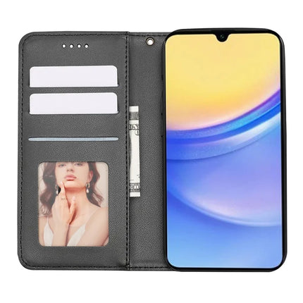 For Samsung Galaxy A26 5G Wallet Phone Case Strong Magnetic Checkered Pattern Imprint Leather Flip Cover