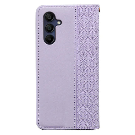 For Samsung Galaxy A26 5G Wallet Phone Case Strong Magnetic Checkered Pattern Imprint Leather Flip Cover