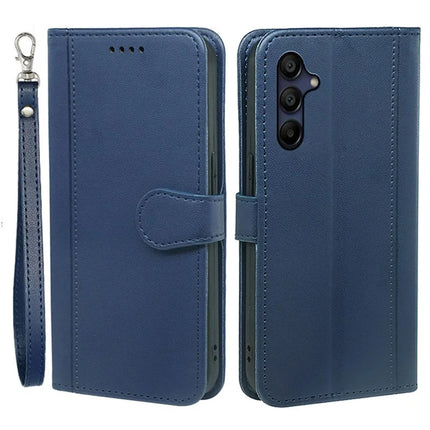For Samsung Galaxy A26 5G Wallet Case Magnetic Snap Leather Phone Cover with Strap - Blue