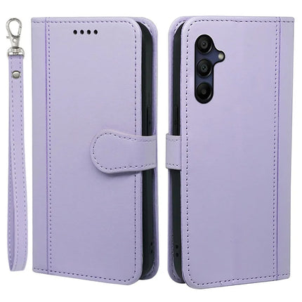 For Samsung Galaxy A26 5G Wallet Case Magnetic Snap Leather Phone Cover with Strap - Purple