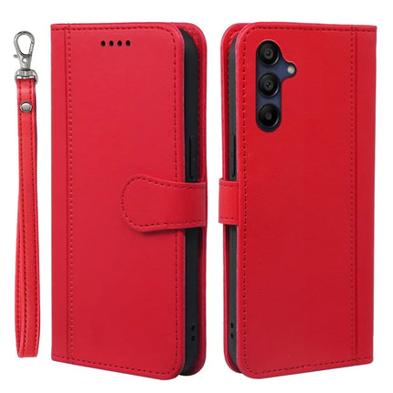For Samsung Galaxy A26 5G Wallet Case Magnetic Snap Leather Phone Cover with Strap - Red