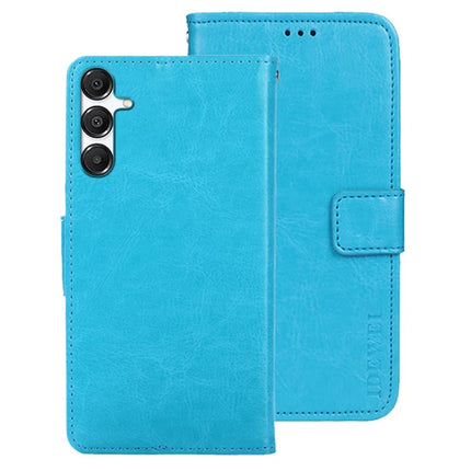 IDEWEI For Samsung Galaxy A26 5G Stand Case Crazy Horse Texture Leather Phone Cover - Sky Blue