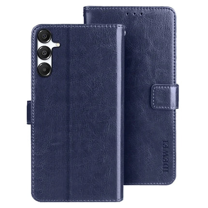 IDEWEI For Samsung Galaxy A26 5G Stand Case Crazy Horse Texture Leather Phone Cover - Dark Blue