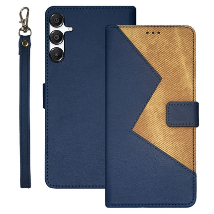IDEWEI For Samsung Galaxy A26 5G Case Card Slots Splicing Color Leather Phone Cover - Blue
