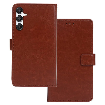 IDEWEI For Samsung Galaxy A26 5G Case Card Slots Holder Leather Phone Cover Crazy Horse Texture - Brown